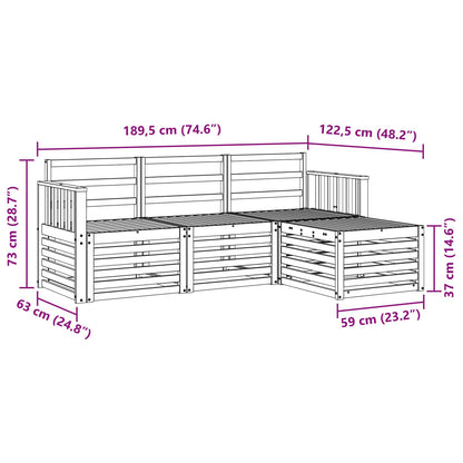 Outdoor Sofa Set 4 pcs Natural