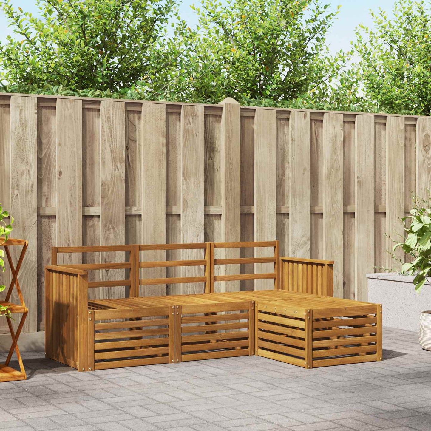 Outdoor Sofa Set 4 pcs Natural