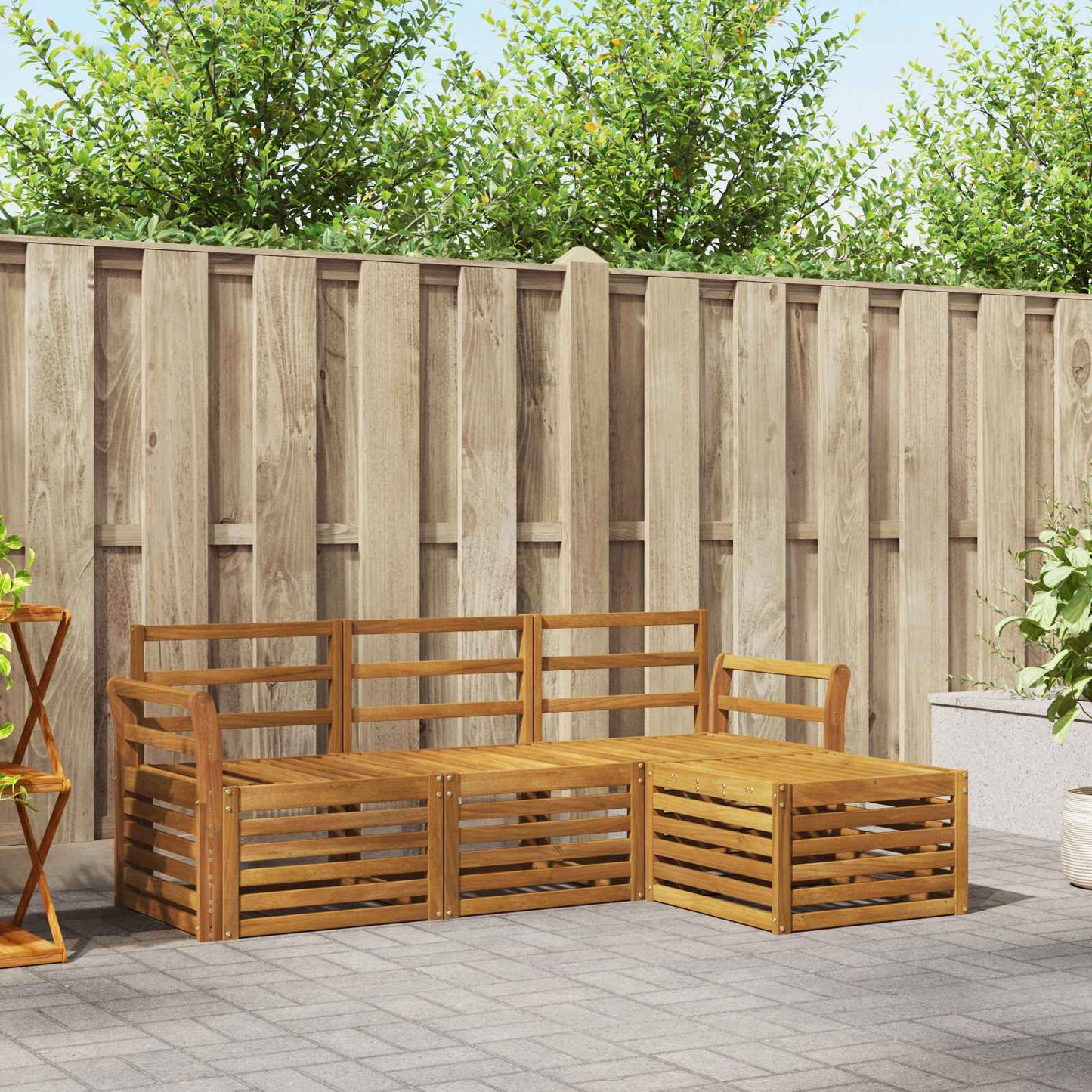 Outdoor Sofa Set 4 pcs Natural