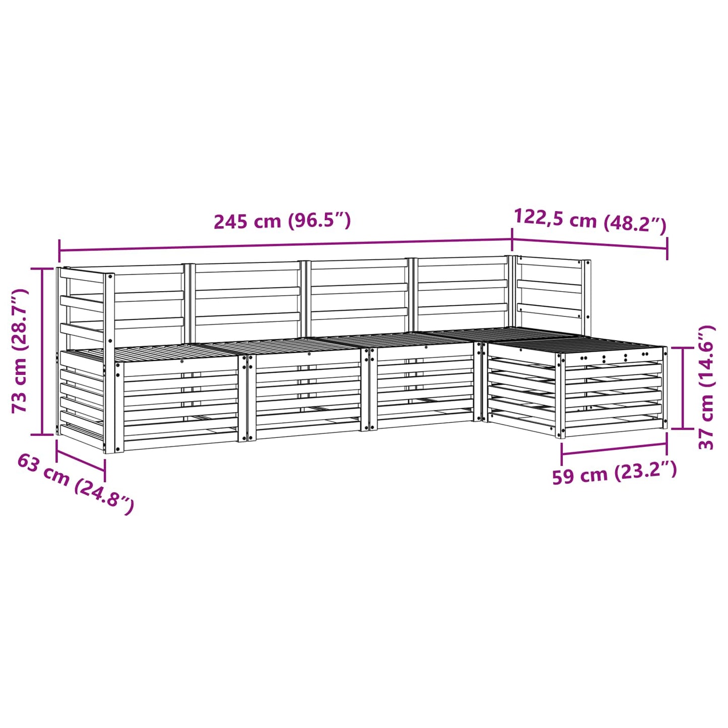 Outdoor Sofa Set 5 pcs Natural