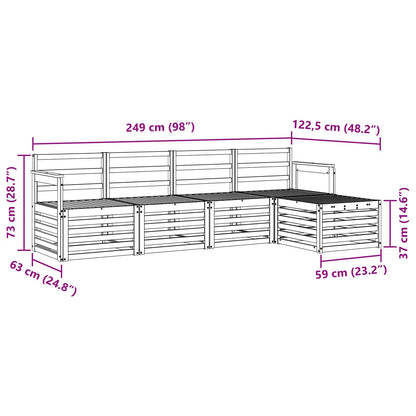 Outdoor Sofa Set 5 pcs Natural