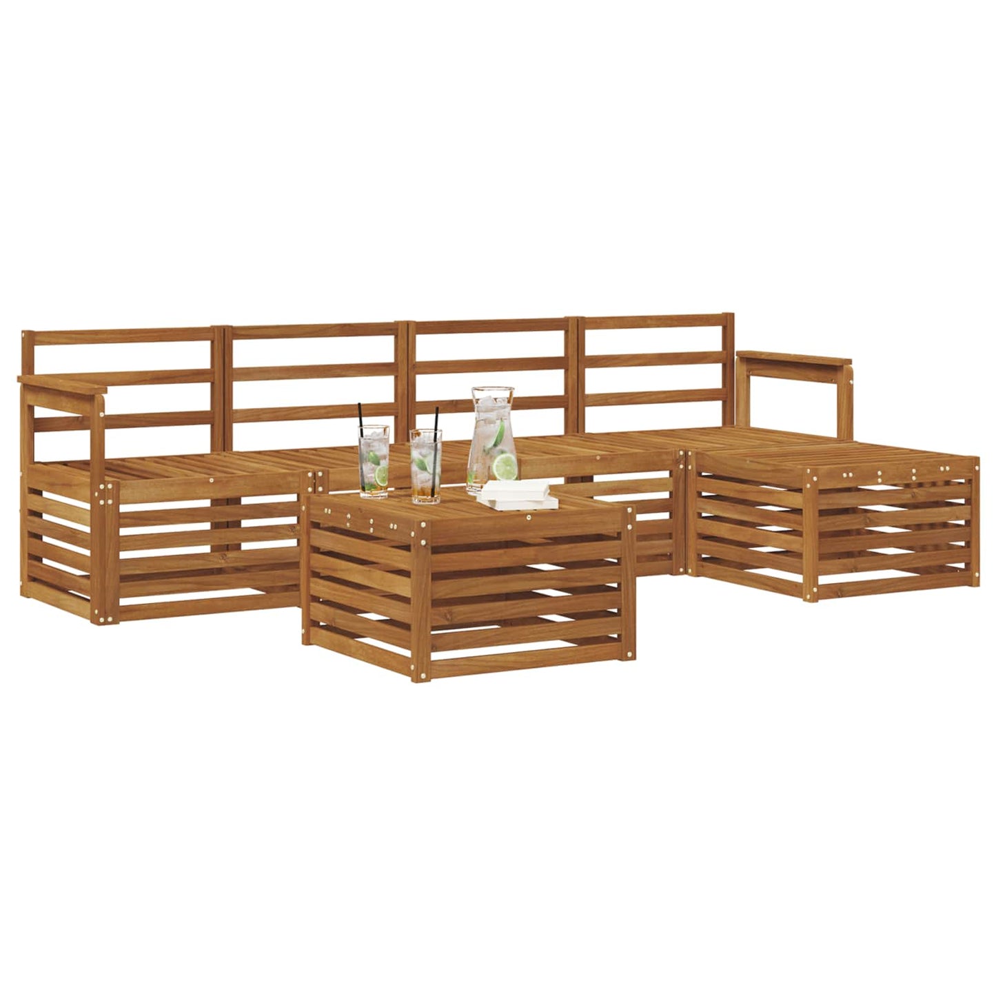 Outdoor Sofa Set 6 pcs Natural
