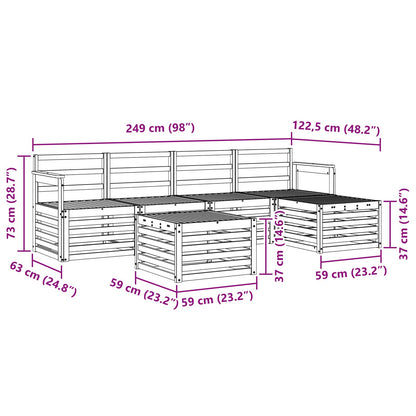 Outdoor Sofa Set 6 pcs Natural