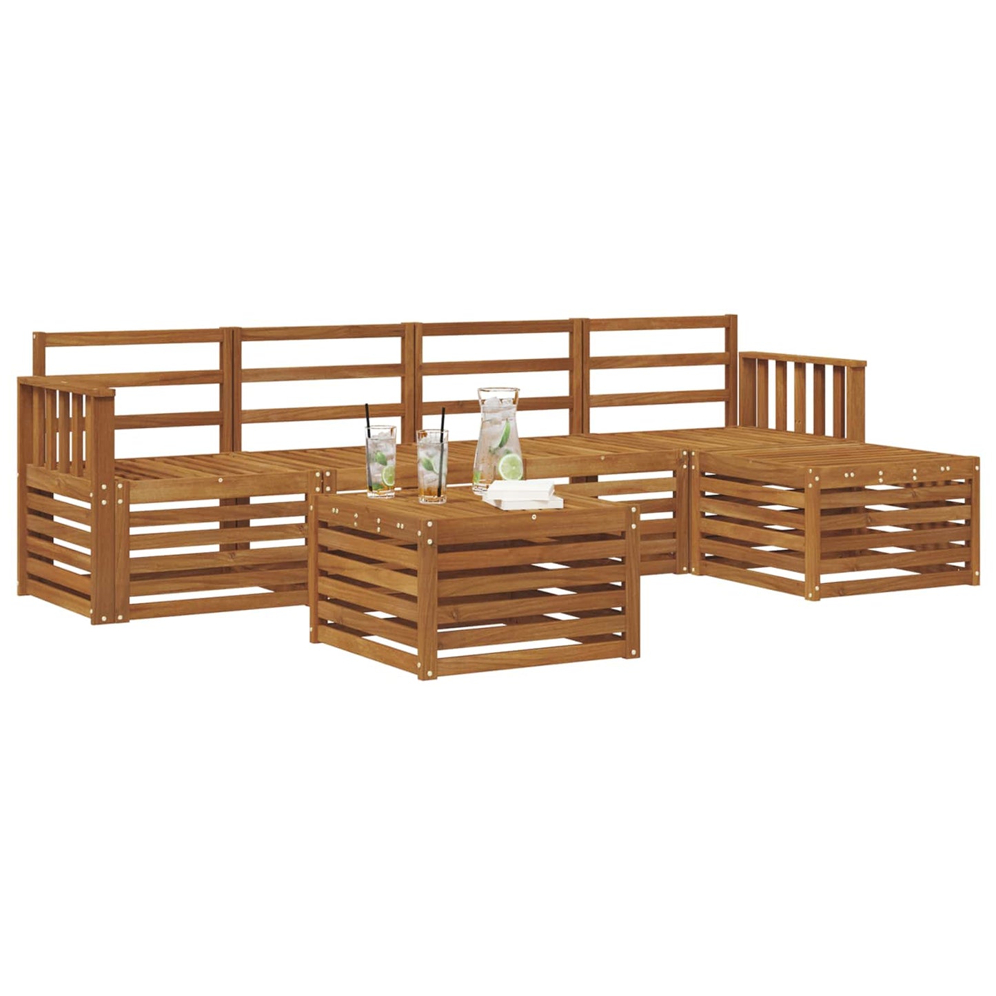 Outdoor Sofa Set 6 pcs Natural