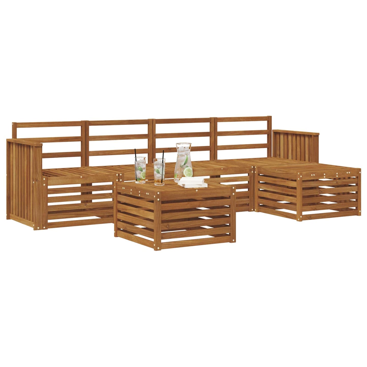 Outdoor Sofa Set 6 pcs Natural