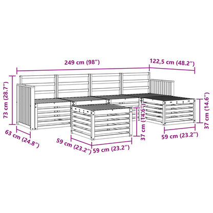 Outdoor Sofa Set 6 pcs Natural