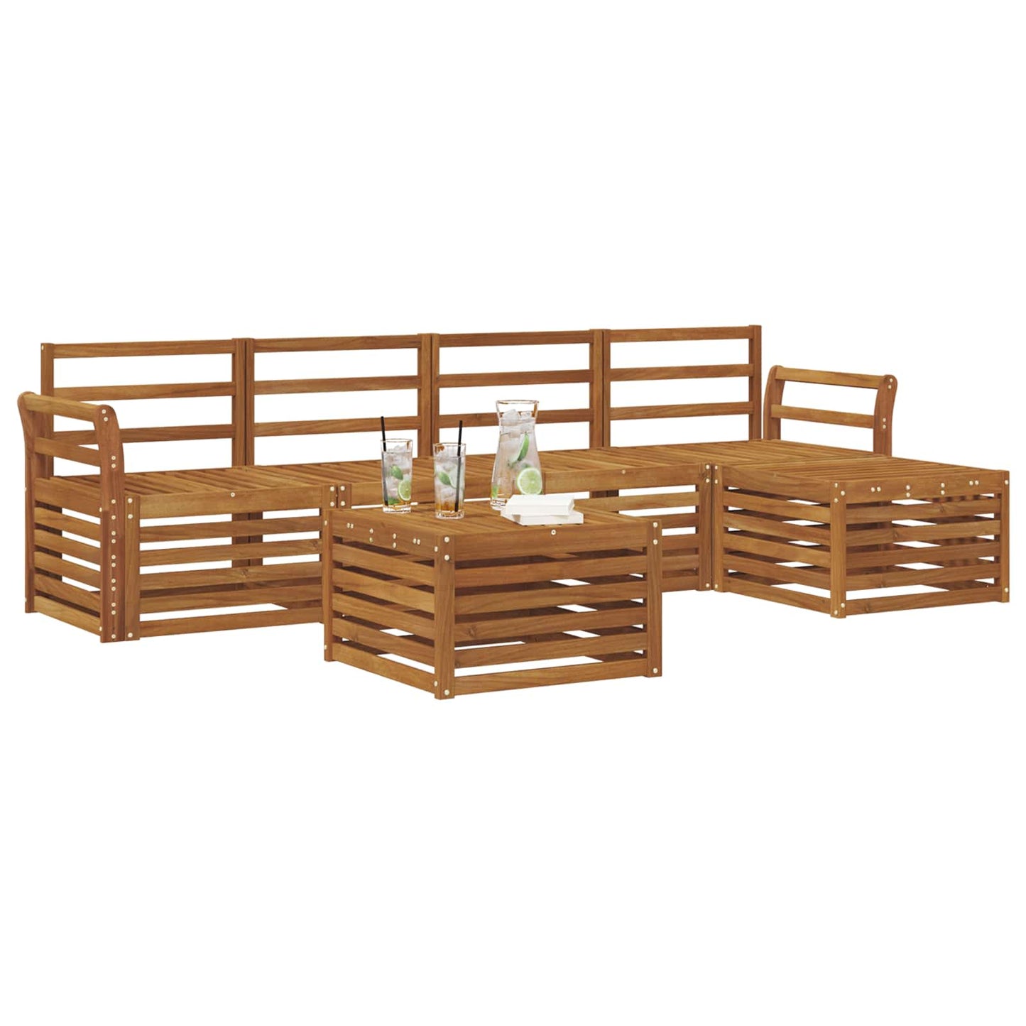 Outdoor Sofa Set 6 pcs Natural
