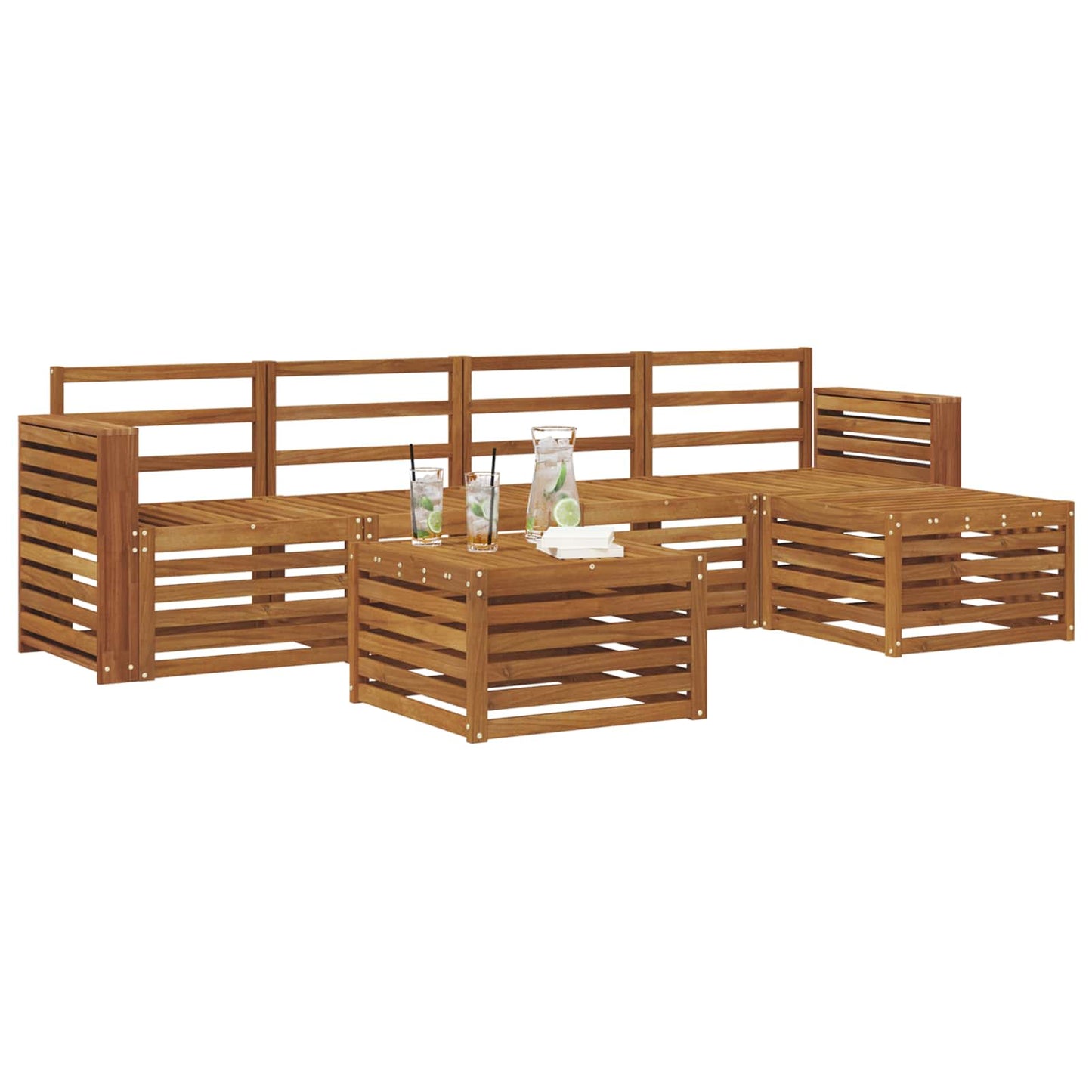 Outdoor Sofa Set 6 pcs Natural