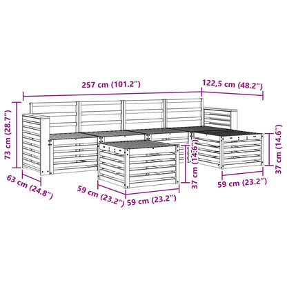 Outdoor Sofa Set 6 pcs Natural