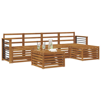 Sofa Sets 6 pcs Natural Solid Acacia Wood