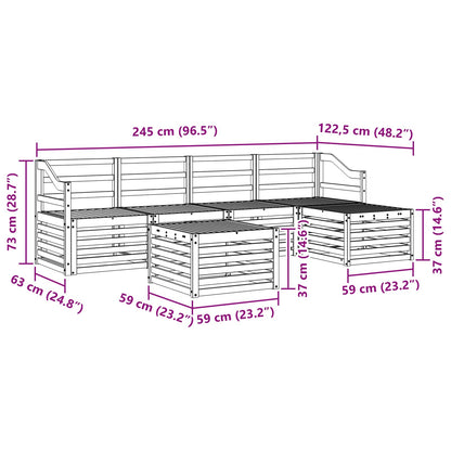 Outdoor Sofa Set 6 pcs Natural