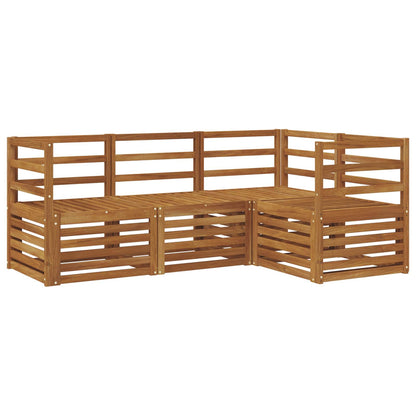 Sofa Sets 4 pcs Natural Solid Acacia Wood