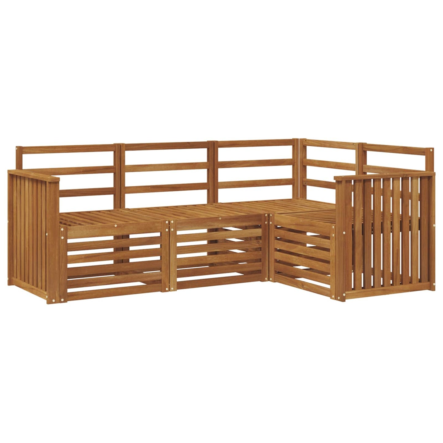 Sofa Sets 4 pcs Natural Solid Acacia Wood