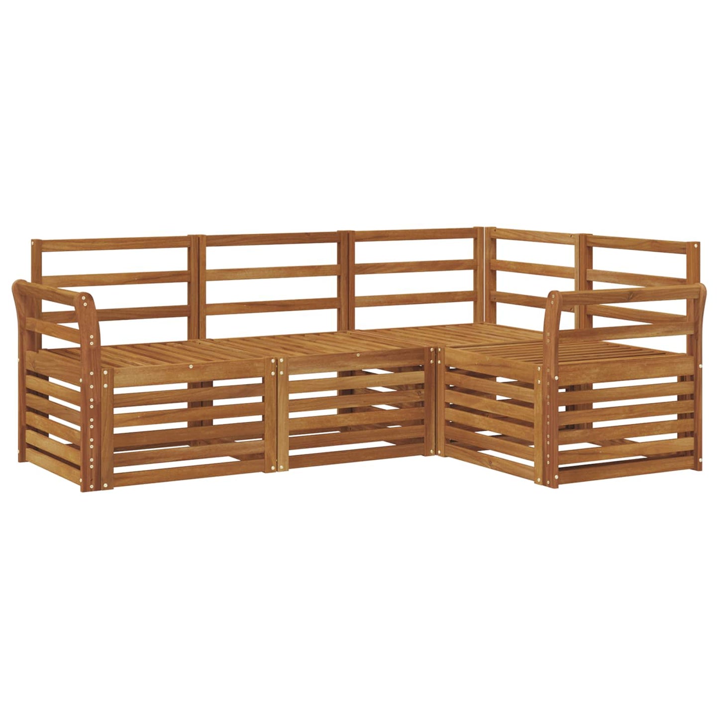Sofa Sets 4 pcs Natural Solid Acacia Wood