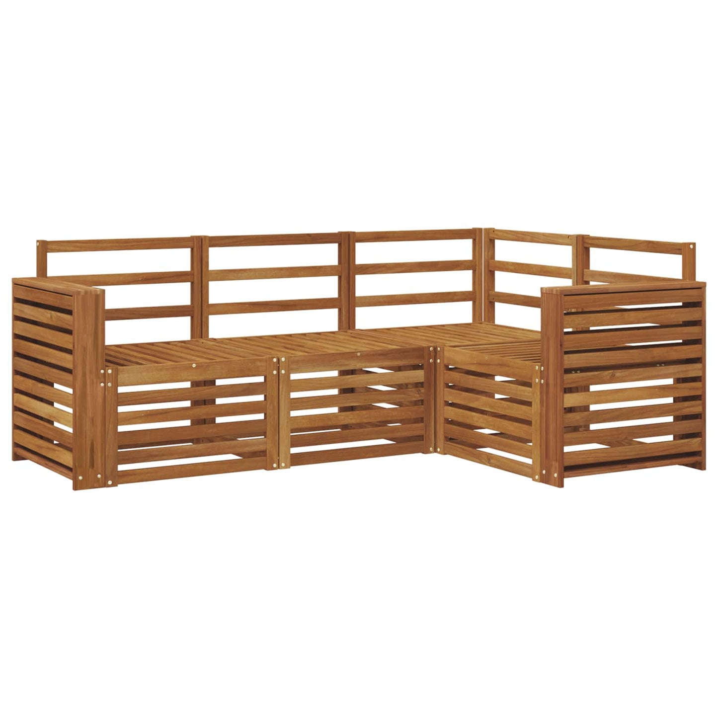 Sofa Sets 4 pcs Natural Solid Acacia Wood