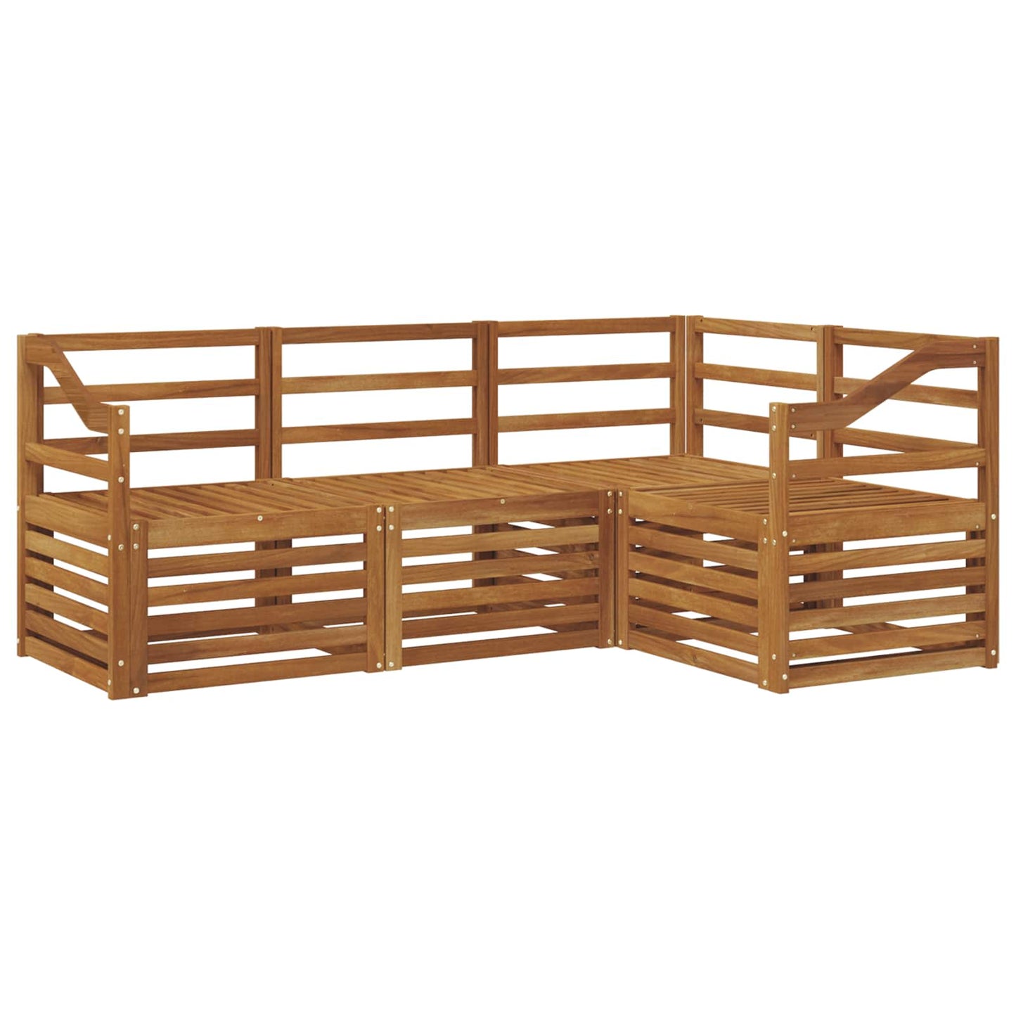 Sofa Sets 4 pcs Natural Solid Acacia Wood