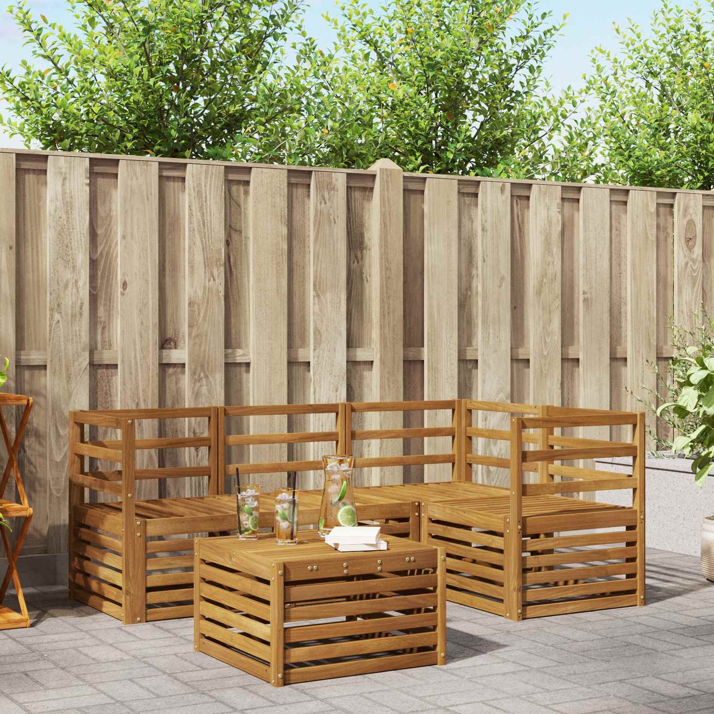 Outdoor Sofa Set 5 pcs Natural