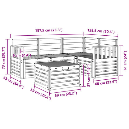 Outdoor Sofa Set 5 pcs Natural