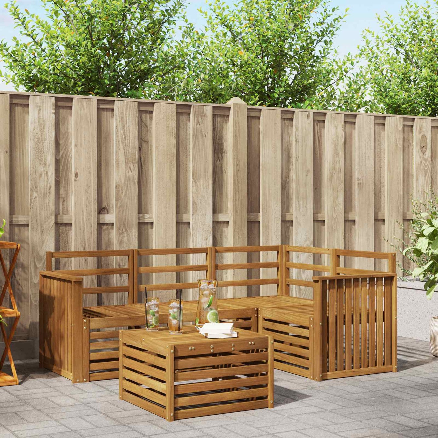 Outdoor Sofa Set 5 pcs Natural