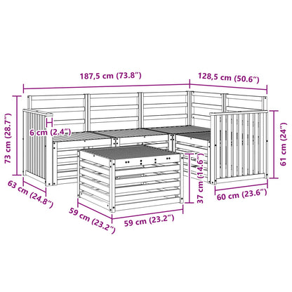 Outdoor Sofa Set 5 pcs Natural