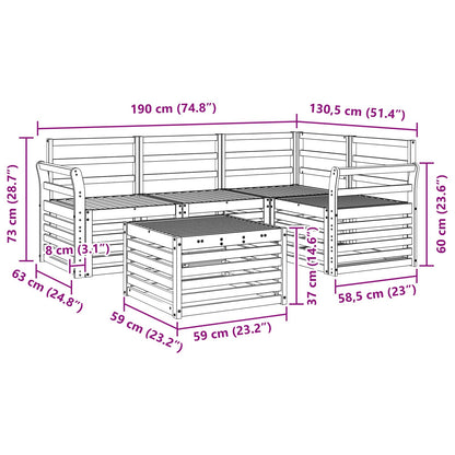 Outdoor Sofa Set 5 pcs Natural