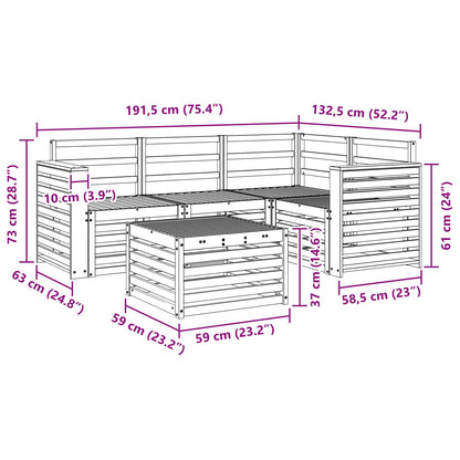Outdoor Sofa Set 5 pcs Natural
