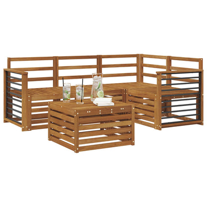 Outdoor Sofa Set 5 pcs Natural Solid Acacia Wood