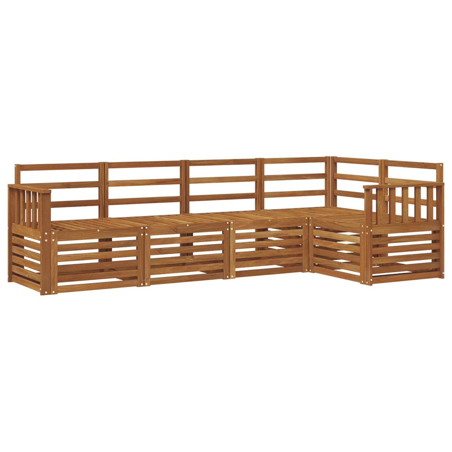 Sectional Sofa Set 5 pcs Natural Solid Acacia Wood