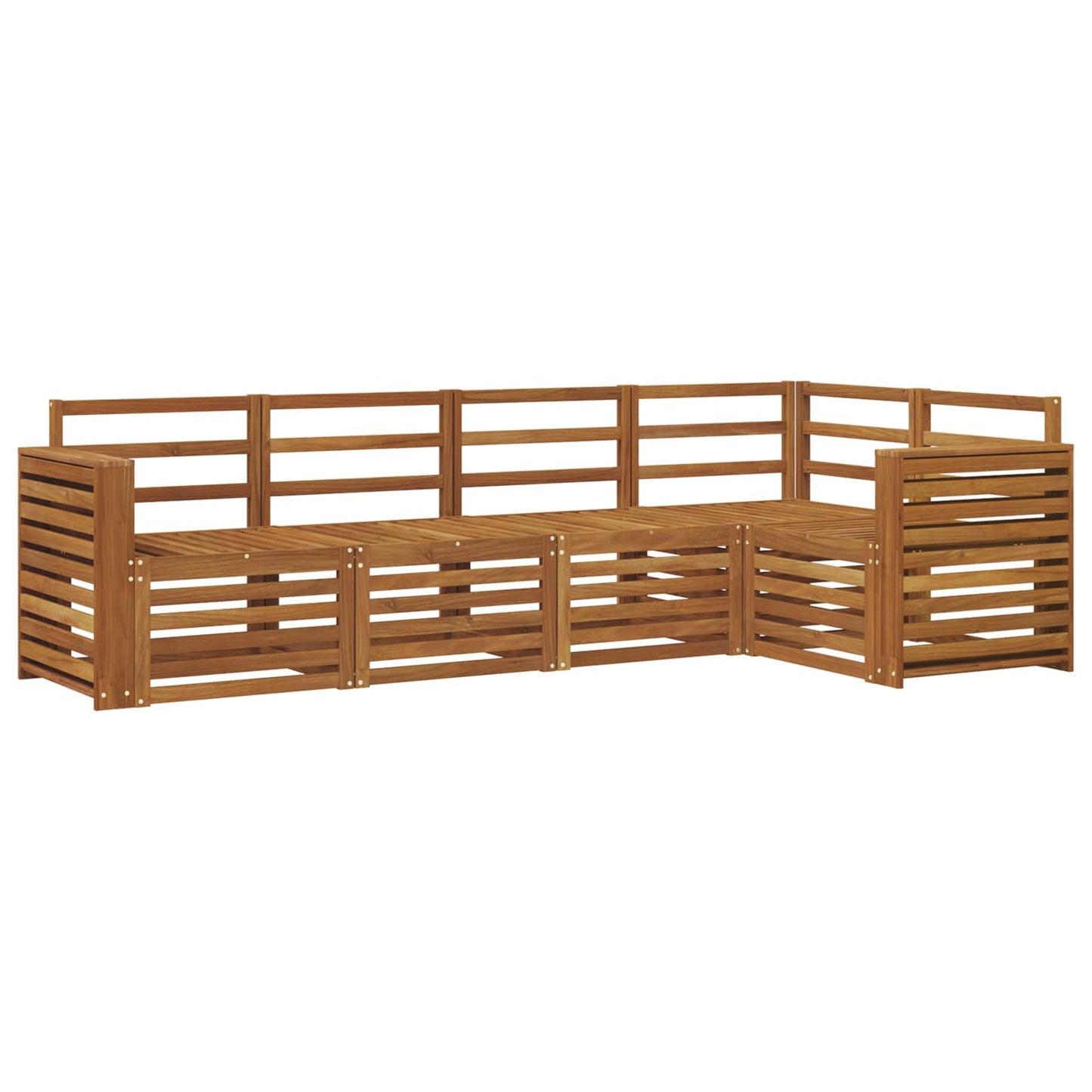 Sectional Sofa Set 5 pcs Natural Solid Acacia Wood