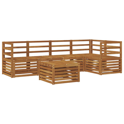 Sectional Sofa Set 6 pcs Natural Solid Acacia Wood