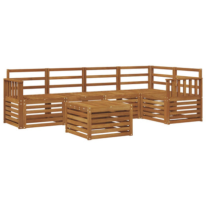 Sectional Sofa Set 6 pcs Natural Solid Acacia Wood