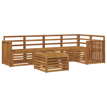 Sectional Sofa Set 6 pcs Natural Solid Acacia Wood