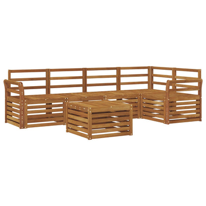 Sectional Sofa Set 6 pcs Natural Solid Acacia Wood
