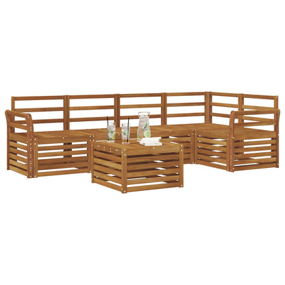 Sectional Sofa Set 6 pcs Natural Solid Acacia Wood