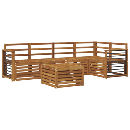 Sectional Sofa Set 6 pcs Natural Solid Acacia Wood