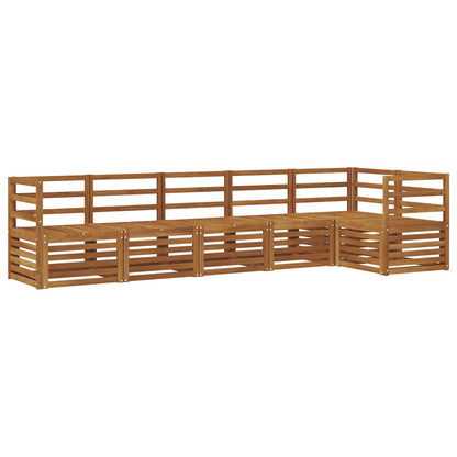 Sectional Sofa Set 6 pcs Natural Solid Acacia Wood