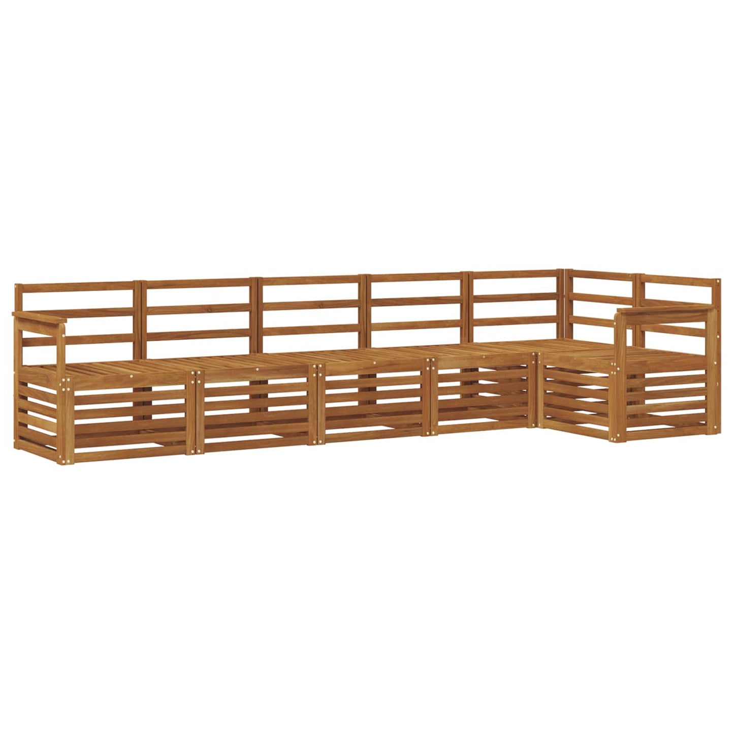 Sectional Sofa Set 6 pcs Natural Solid Acacia Wood