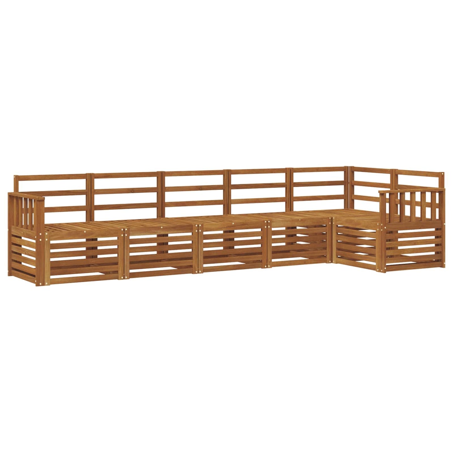 Sectional Sofa Set 6 pcs Natural Solid Acacia Wood