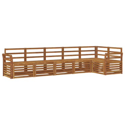 Sectional Sofa Set 6 pcs Natural Solid Acacia Wood