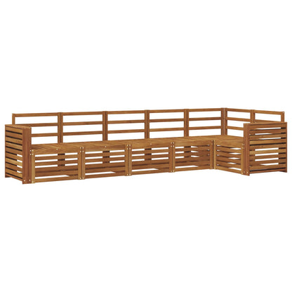 Sectional Sofa Set 6 pcs Natural Solid Acacia Wood