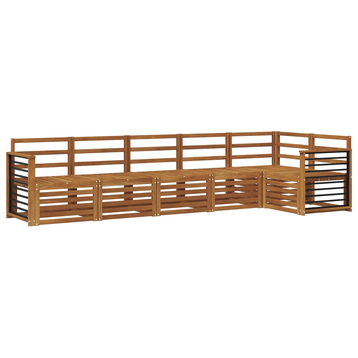 Sofa Sets 6 pcs Natural Solid Acacia Wood