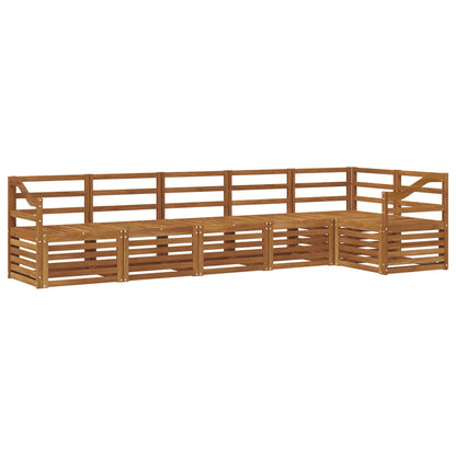 Sectional Sofa Set 6 pcs Natural Solid Acacia Wood