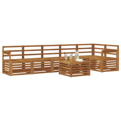 Sectional Sofa Set 7 pcs Natural Solid Acacia Wood