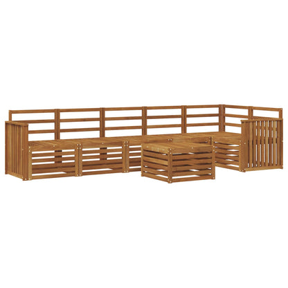 Sectional Sofa Set 7 pcs Natural Solid Acacia Wood