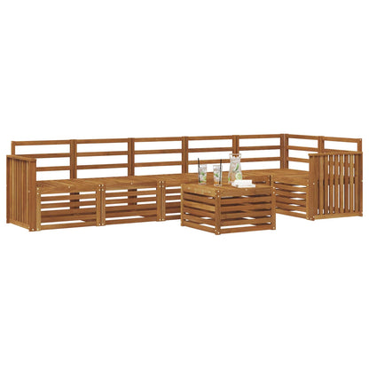 Sectional Sofa Set 7 pcs Natural Solid Acacia Wood