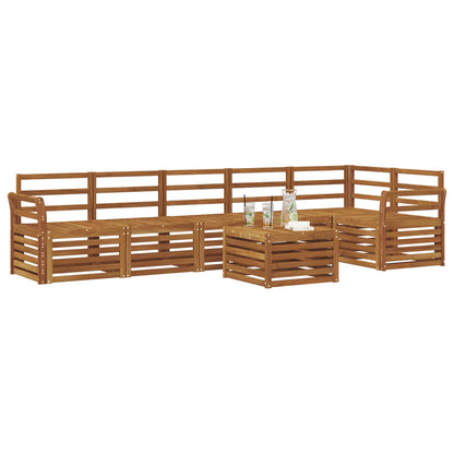 Sectional Sofa Set 7 pcs Natural Solid Acacia Wood