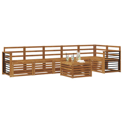 Sectional Sofa Set 7 pcs Natural Solid Acacia Wood