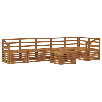 Sectional Sofa Set 7 pcs Natural Solid Acacia Wood