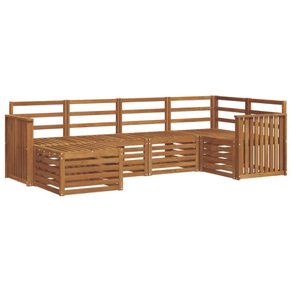 Sectional Sofa Set 6 pcs Natural Solid Acacia Wood