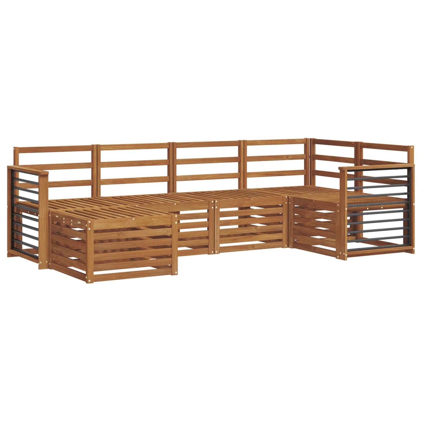 Sofa Sets 6 pcs Natural Solid Acacia Wood
